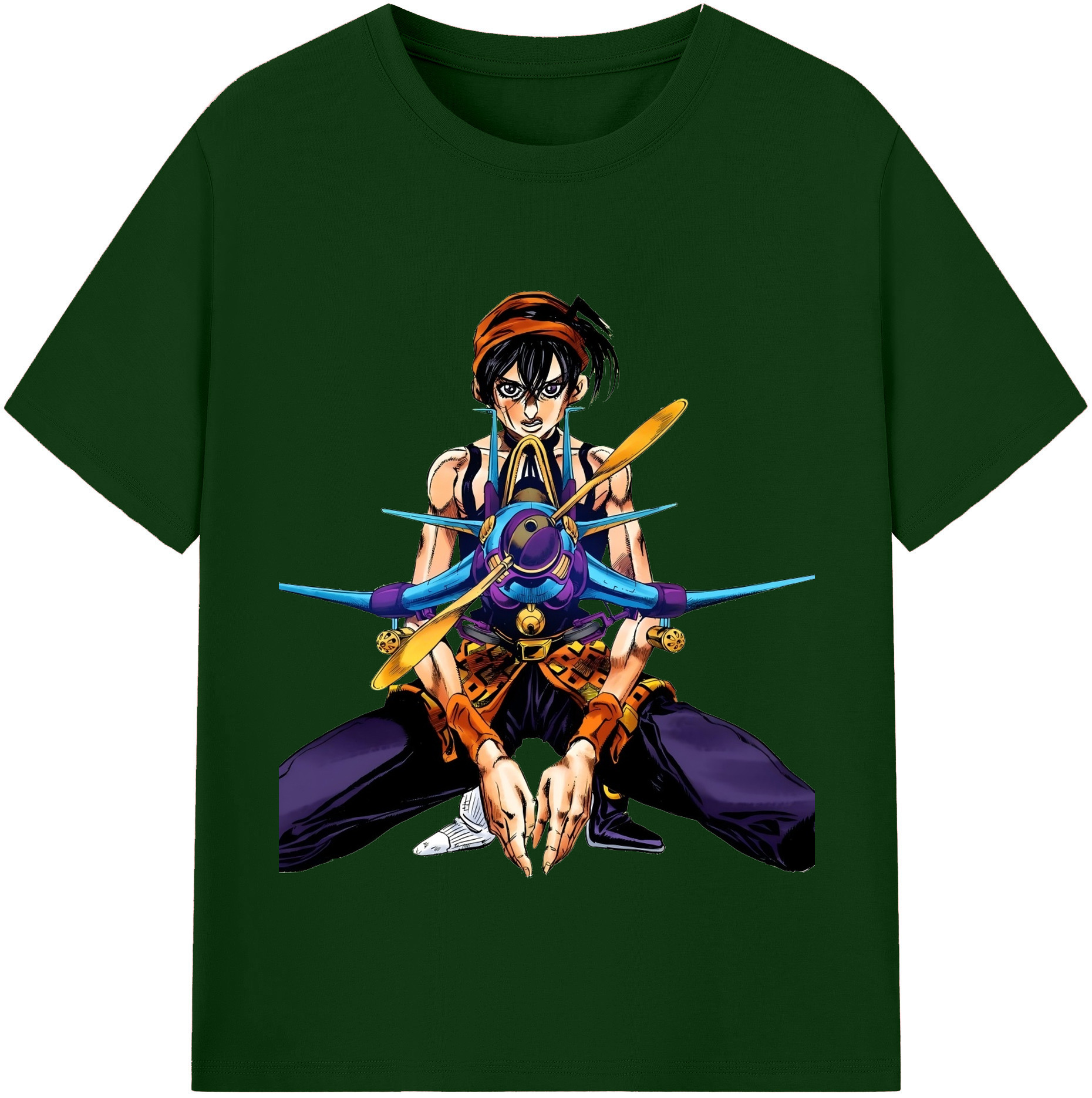 （画像用） ジョジョの奇妙な冒険 ナランチャ?ギルガ JoJo's Bizarre Adventure Narancia Ghirga 綿100％半袖Tシャツ（フロントプリント）